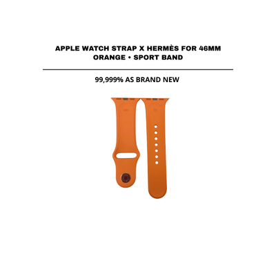 ::: USED ::: APPLE WATCH STRAP X HERMES FOR 46MM ORANGE SPORT BAND - CONSIGNMENT