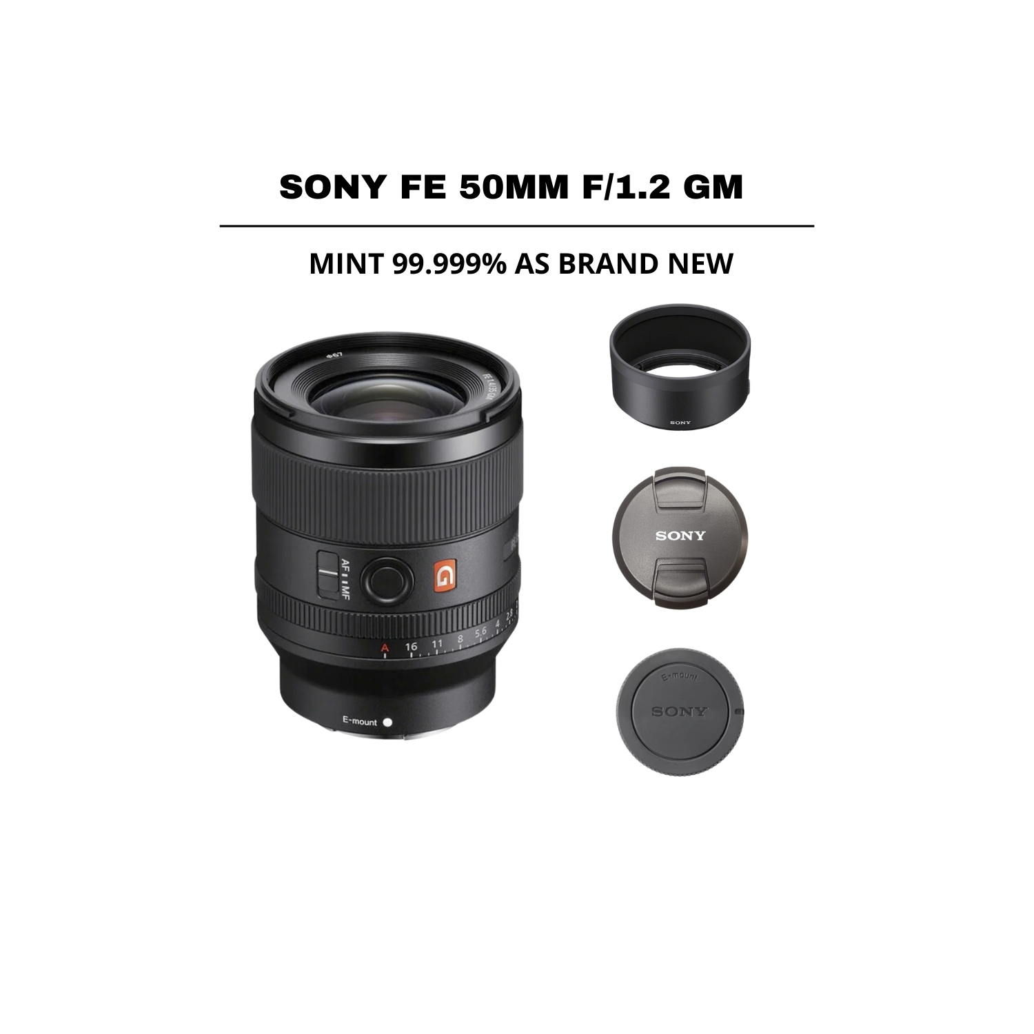 ::: USED ::: SONY FE 50MM F/1.2 GM (MINT - 486) - CONSIGNMENT