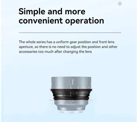 7Artisans 50mm T2.0 Spectrum Cine Lens for Canon RF Mount Full Frame