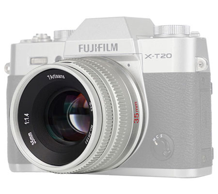 7Artisans 35mm f/1.4 for Fujifilm X Mount APSC Silver