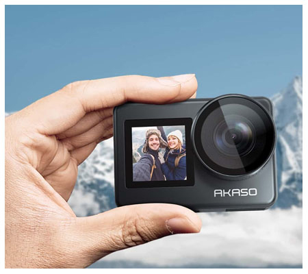 Akaso Brave 7 New Version Action Camera + External Mic Type-C + Suneast MicroSD 64GB