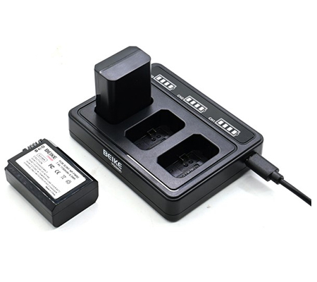 Beike Power NP-FW50 Dual Battery + Charger for Sony Camera