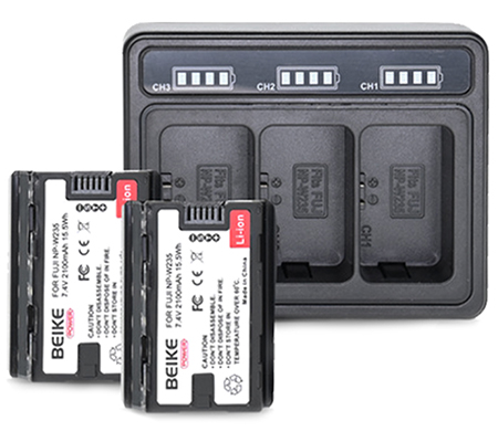 Beike Power NP-W235 Dual Battery + Charger for Fujifilm Camera