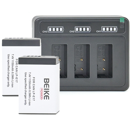 Beike Power LP-E17 Dual Battery + Charger for Canon Camera