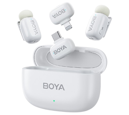 Boya Mini-13 1RX USB-C + 1RX Lightning Port + 2TX Wireless Microphone White