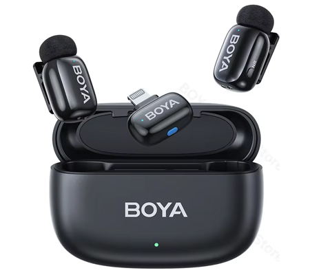 Boya Mini-15 TX + TX + RX Wireless Microphone for Lightning Devices Black