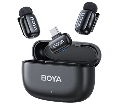 Boya Mini-14 TX + TX + RX Wireless Microphone for USB Type-C Black