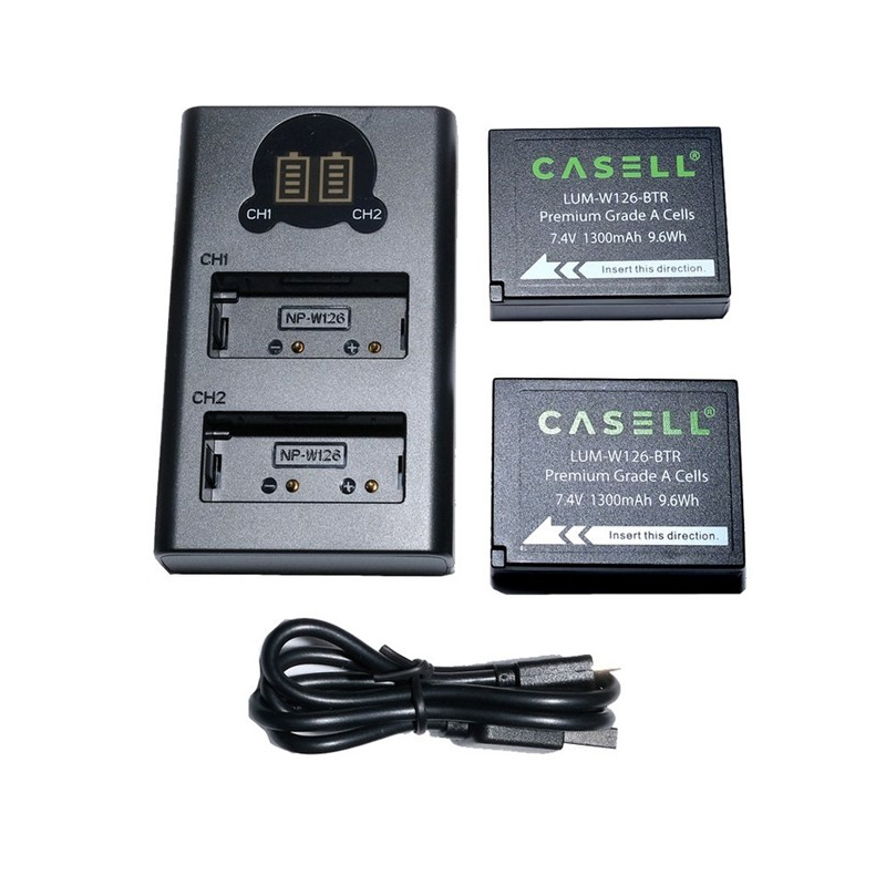 Casell Battery NP-W126 + Dual Charger for Fujifilm XT30II/XT30/XT3/XT200/XE/XPro/XA