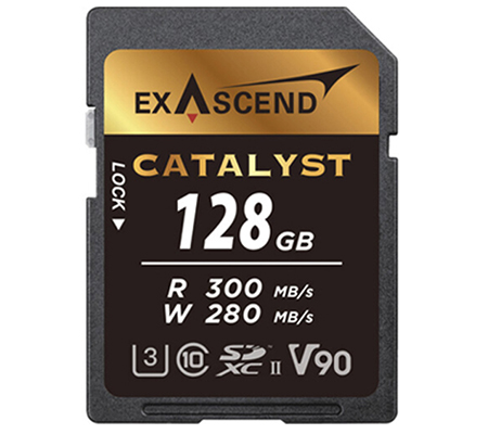 Exascend Catalyst SDXC 128GB UHS-II V90 (Read 300MB/s and Write 280MB/s)