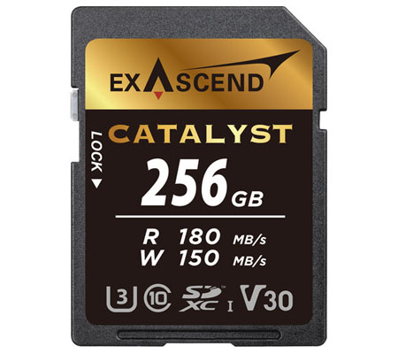 Exascend Catalyst SDXC 256GB UHS-I V30 (Read 180MB/s and Write 150MB/s)