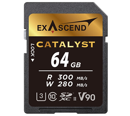 Exascend Catalyst SDXC 64GB UHS-II V90 (Read 300MB/s and Write 280MB/s)