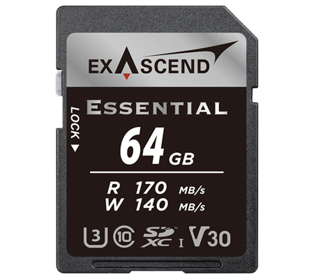 Exascend Essential SDXC 64GB UHS-I V30 (Read 170MB/s and Write 140MB/s)
