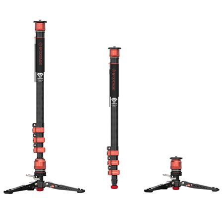 iFootage Cobra 3 C180F-P Carbon Fiber Monopod with Mini Tripod