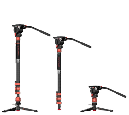iFootage Cobra 3 C180F-P + Komodo K5S Fluid Head Carbon Fiber Monopod with Mini Tripod