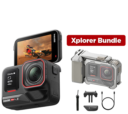 Insta360 Ace Pro 2 Xplorer Bundle Silver 8K AI-Powered Action Camera Single Battery