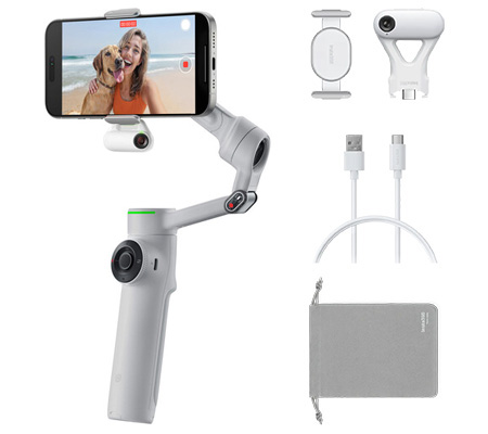 Insta360 Flow 2 Pro AI Tracker Bundle Smartphone Gimbal Stabilizer Stone Gray