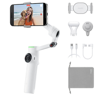 Insta360 Flow 2 Pro Creator Kit Smartphone Gimbal Stabilizer Summit White