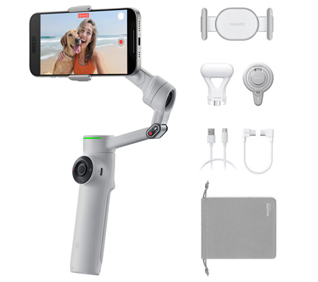 Insta360 Flow 2 Pro Creator Kit Smartphone Gimbal Stabilizer Stone Gray