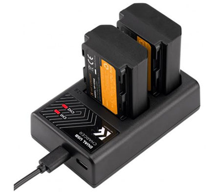K&F Concept NP-FZ100 Dual Battery + Charger for Sony A7 III/ A7R III/ A7R IV/ A9/ A9 II