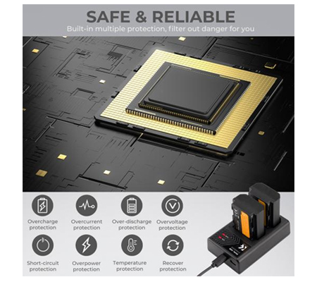 K&F Concept NP-FZ100 Dual Battery + Charger for Sony A7 III/ A7R III/ A7R IV/ A9/ A9 II