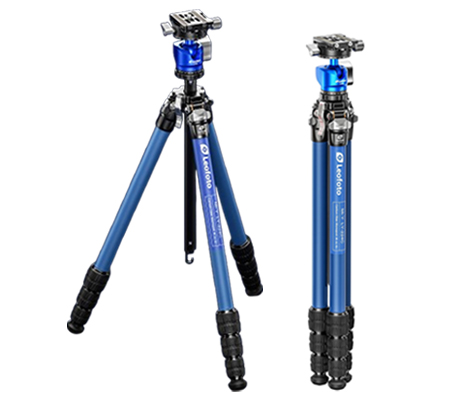 Leofoto LY-224C + LH-25 Carbon Fiber Tripod Camera with Ball Head Blue