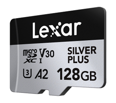 Lexar Micro SDXC 128GB Silver Plus UHS-I V30 (Read 205MB/s and Write 150MB/s)