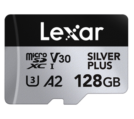 Lexar Micro SDXC 128GB Silver Plus UHS-I V30 (Read 205MB/s and Write 150MB/s)