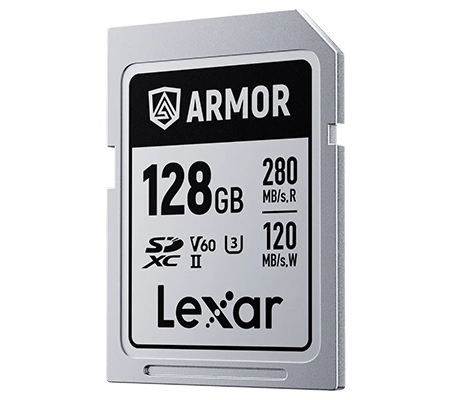 Lexar SDXC 128GB ARMOR SILVER PRO UHS-II V60 (Read 280MB/s and Write 120MB/s)