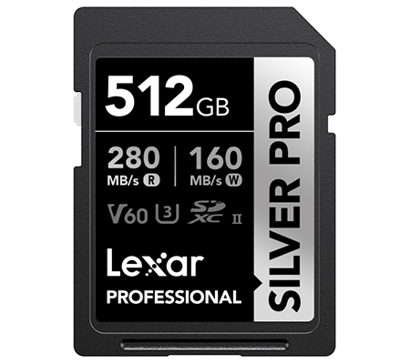 Lexar SDXC 512GB Professional Silver PRO UHS-II V60 (Read 280MB/s and Write 160MB/s)