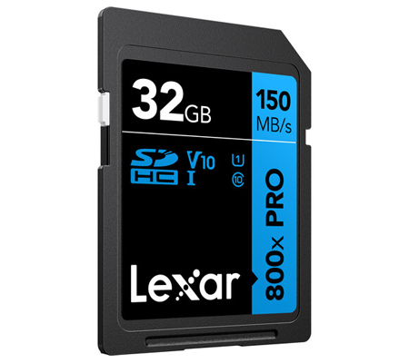 Lexar SDHC 32GB High-Performance 800x PRO UHS-I V10 (Read 150MB/s and Write 45MB/s)