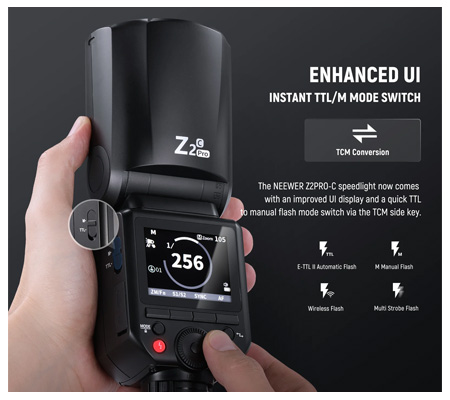 Neewer Z2PRO-C 76Ws TTL Round Head Flash Speedlite for Canon