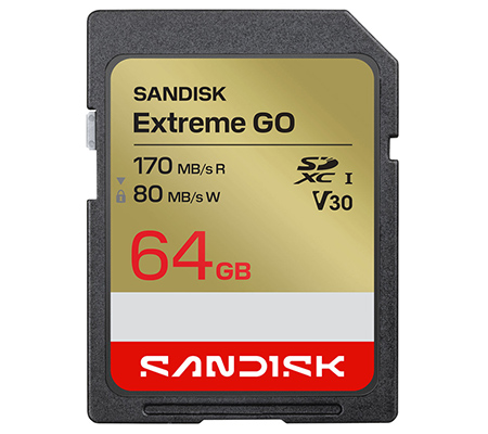 SanDisk SDXC Extreme GO 64GB UHS-I (Read 170MB/s and Write 80MB/s)