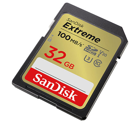 SanDisk SDHC Extreme 32GB UHS-I (Read 100MB/s and Write 60MB/s)