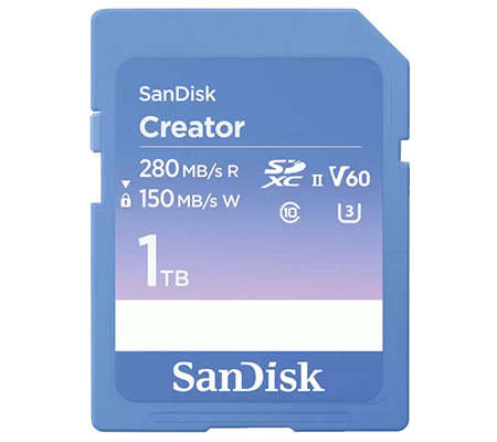 SanDisk SDXC Creator 1TB UHS-II V60 (Read 280MB/s and Write 150MB/s)