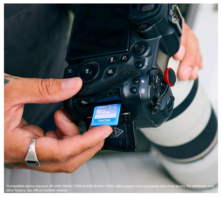 SanDisk SDXC Creator 512GB UHS-II V60 (Read 280MB/s and Write 150MB/s)