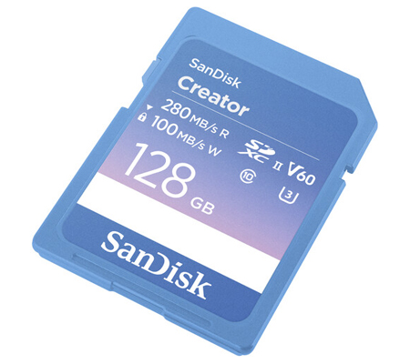 SanDisk SDXC Creator 128GB UHS-II V60 (Read 280MB/s and Write 100MB/s)