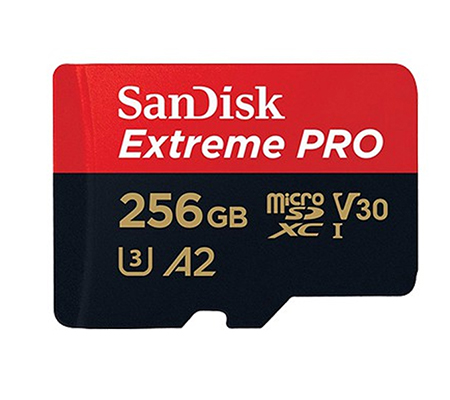 SanDisk Micro SDXC Extreme Pro 256GB UHS-I V30 (Read 200MB/s and Write 140MB/s)