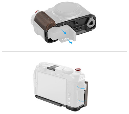 SmallRig L-Shape Mount Plate with Wooden Handle for Fujifilm X-M5 5260 Black