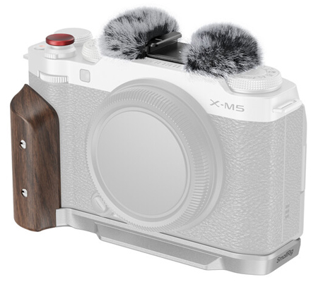 SmallRig L-Shape Mount Plate with Wooden Handle for Fujifilm X-M5 5261 Silver