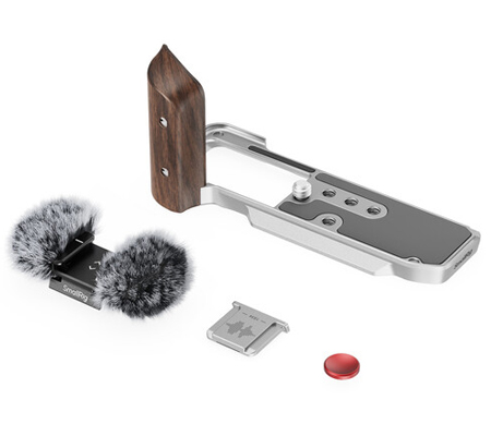 SmallRig L-Shape Mount Plate with Wooden Handle for Fujifilm X-M5 5261 Silver