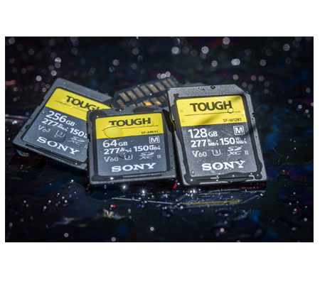 Sony SDXC SF-M Tough Series 128GB UHS-II U3 V60 (Read 277MB/s and Write 150MB/s)