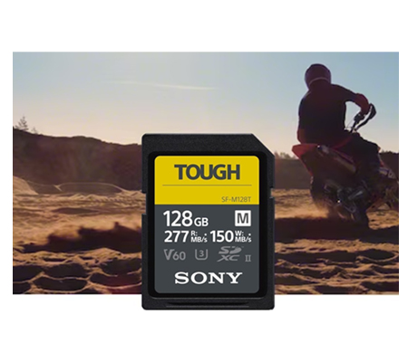 Sony SDXC SF-M Tough Series 128GB UHS-II U3 V60 (Read 277MB/s and Write 150MB/s)
