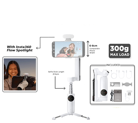 Insta360 Flow Creator Kit Gimbal Stabilizer Smartphone Summit White