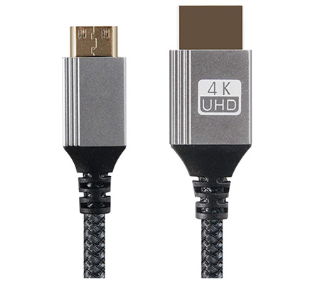TetherPlus Mini HDMI to HDMI V2.0 4K 1.5M Cable Nylon Braided (TP-NUHDAMNM-150)