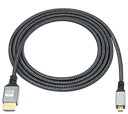 TetherPlus Micro HDMI to HDMI A V2.0 4K 3 Meter Nylon Braided TP-NUHDAMCM-300