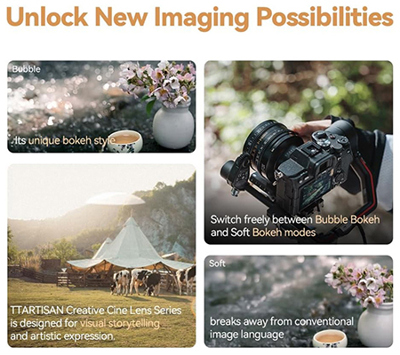 TTArtisan 35mm T2.1 Dual Bokeh Cine Lens for Sony FE Fullframe Lens