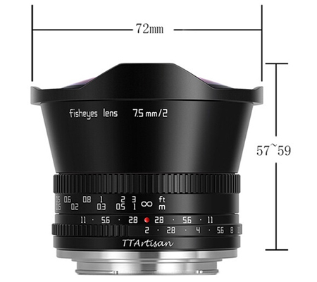 TTArtisan 7.5mm f/2 Fisheye for Fujifilm X Mount APSC