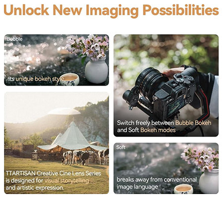 TTArtisan 85mm T2.1 Dual Bokeh Cine Lens for Canon RF Fullframe Lens