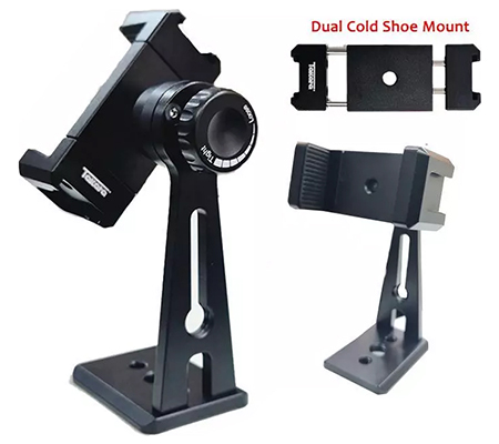 Takara PH-08 Adjustable 360° Metal Phone Holder with Dual Cold Shoe & Arca Swiss Base