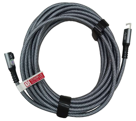 TetherPlus USB 3.2 Type-C to Type-C VR L Shape 5 Meter (TP-UB32TCTCL-500)